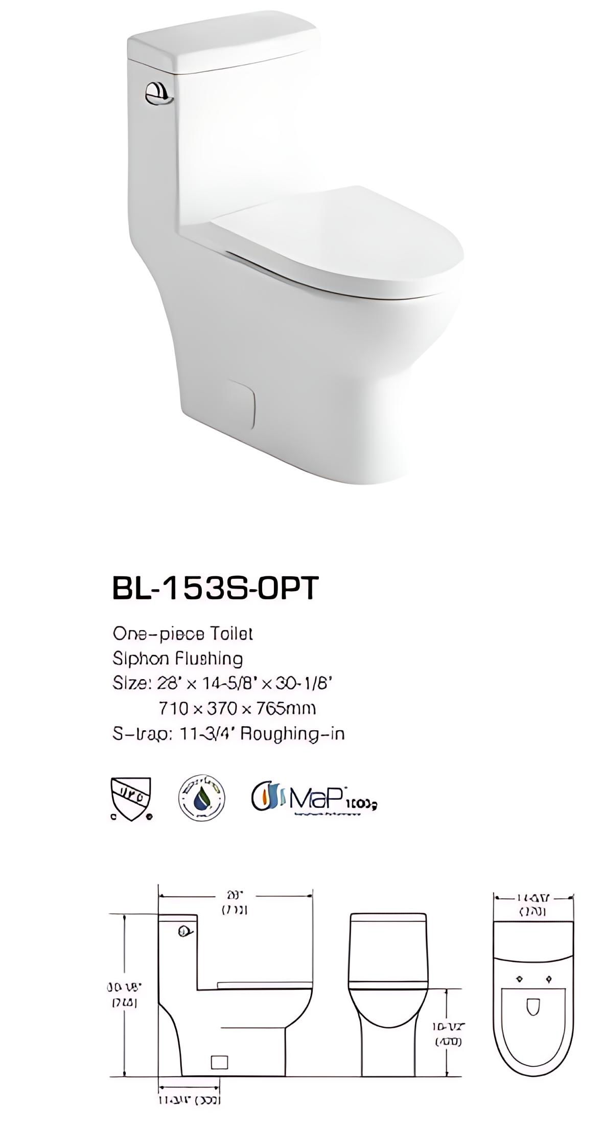 Dual Flush One-piece Toilet SK153 Series