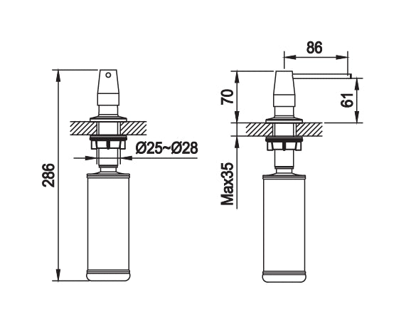 LIQUID SOAP DISPENSER 600300033 SERIES