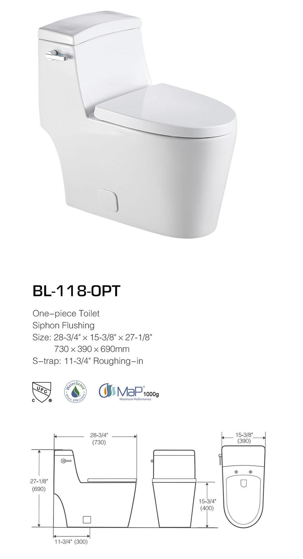 Siphonic Flush One-piece Toilet SK118