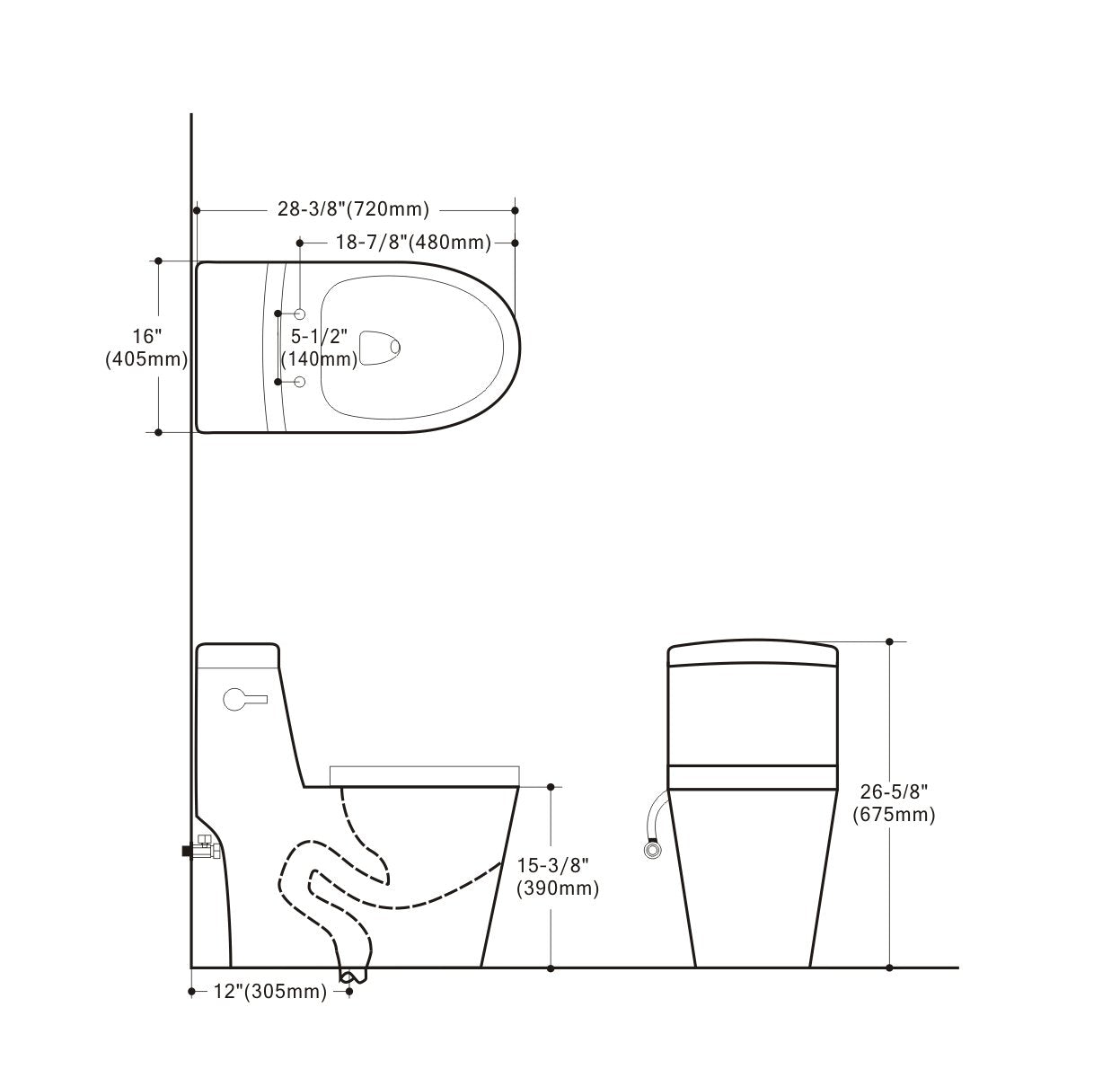Siphonic Flush One-piece Toilet SK118