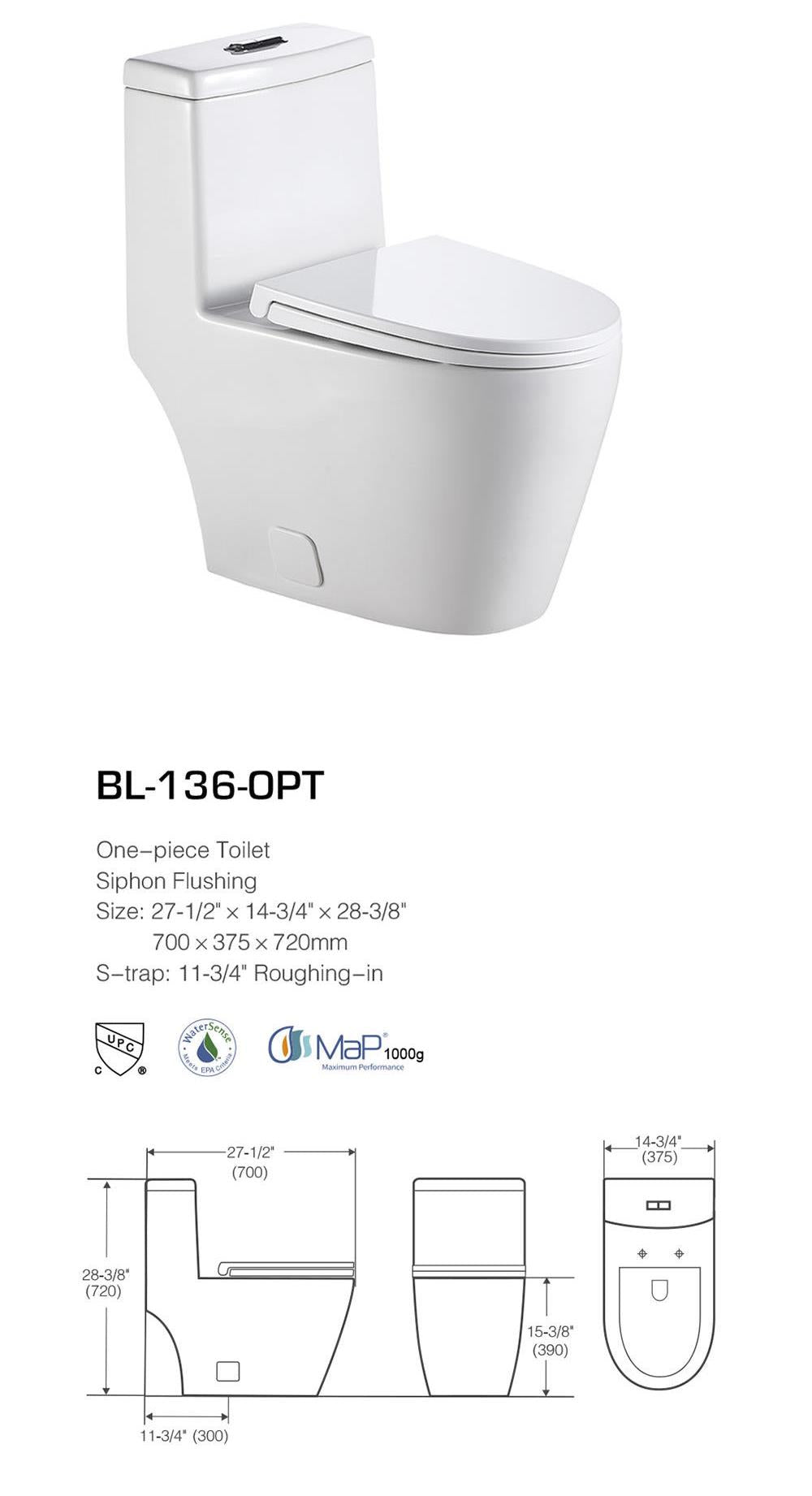 Dual Flush One-piece Toilet SK136