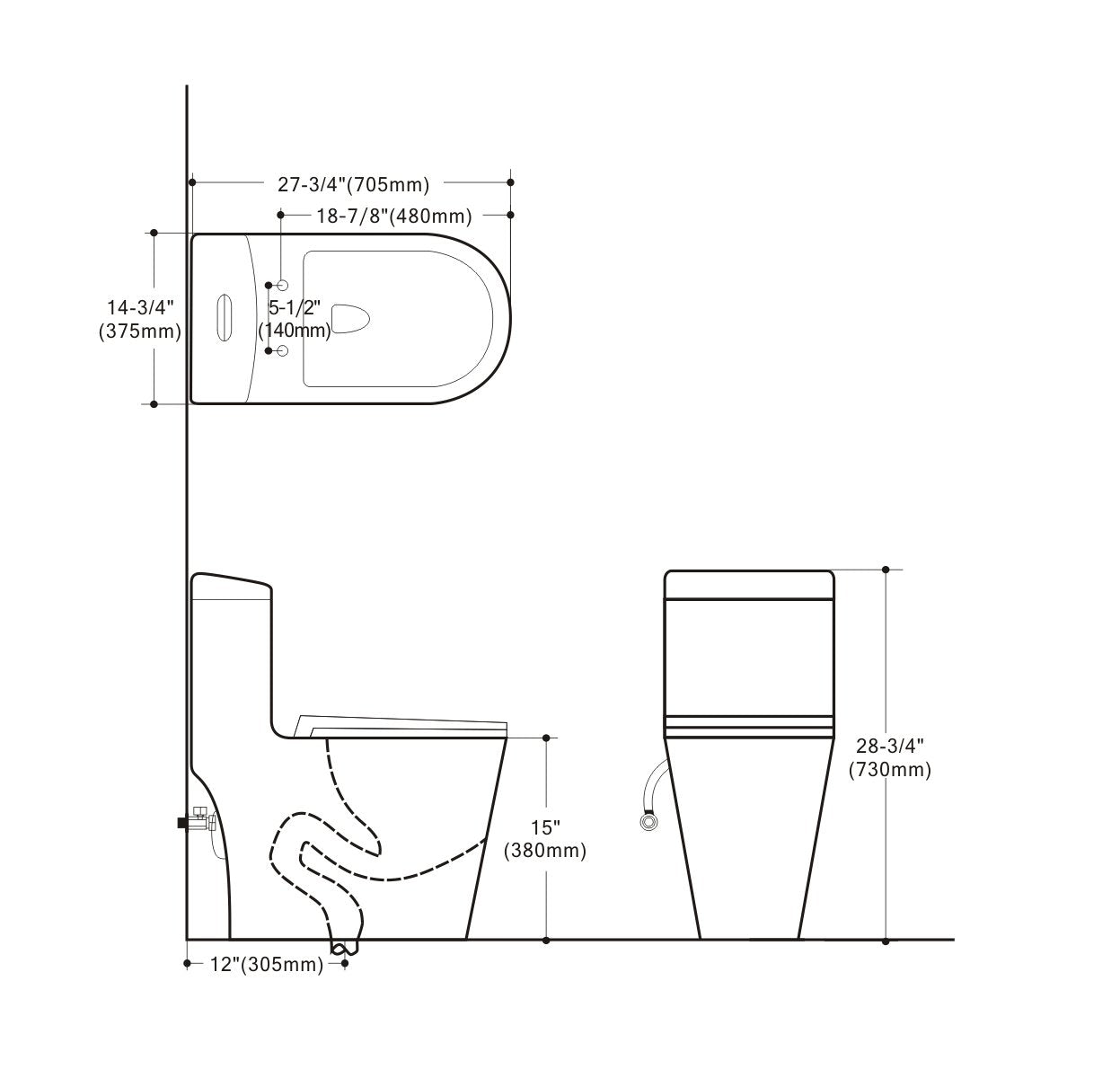 Dual Flush One-piece Toilet SK136