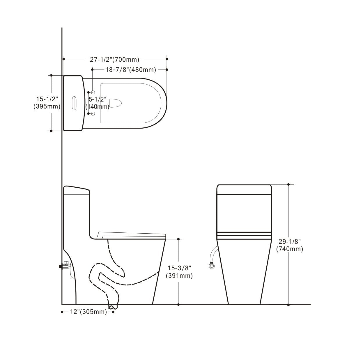 Dual Flush One-piece Toilet SK137