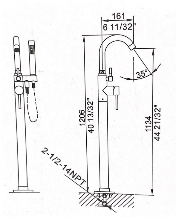 372534C FREE-STANDING SHOWER/BATH MIXER
