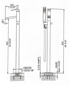 432843C FREE-STANDING SHOWER/BATH MIXER