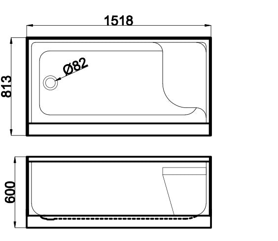 SHOWER BASE WITH SEAT-60*32L/R