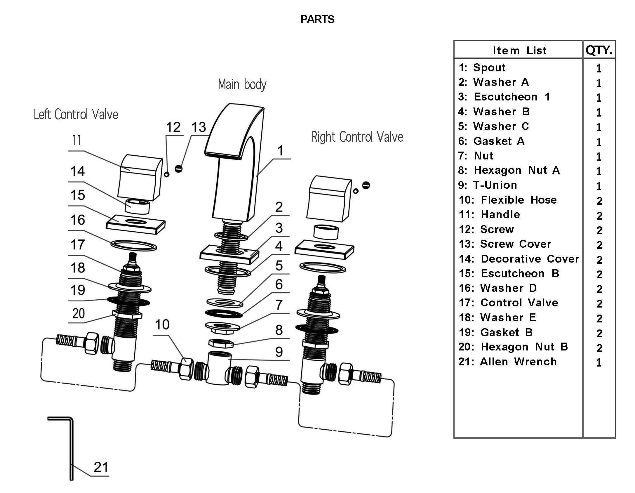 771584C  3-HOLE WASHBASIN FAUCET