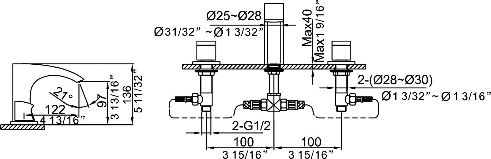 771584C  3-HOLE WASHBASIN FAUCET