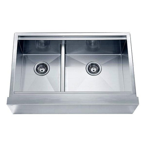 DAF3321L Double Bowl Sink with Straight Apron Front